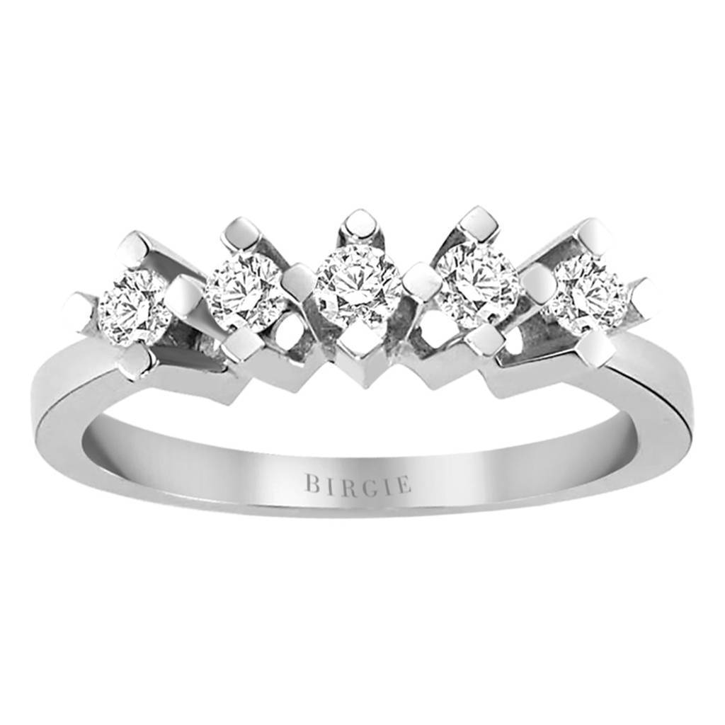 Bague de fiançailles 5 pierres diamant 0,37 carat