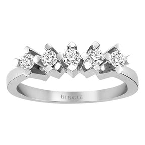Bague de fiançailles 5 pierres diamant 0,37 carat