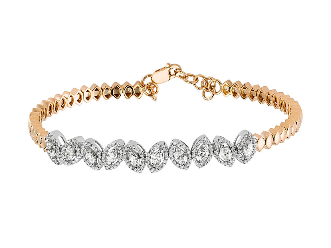 Bracelet diamant taille marquise