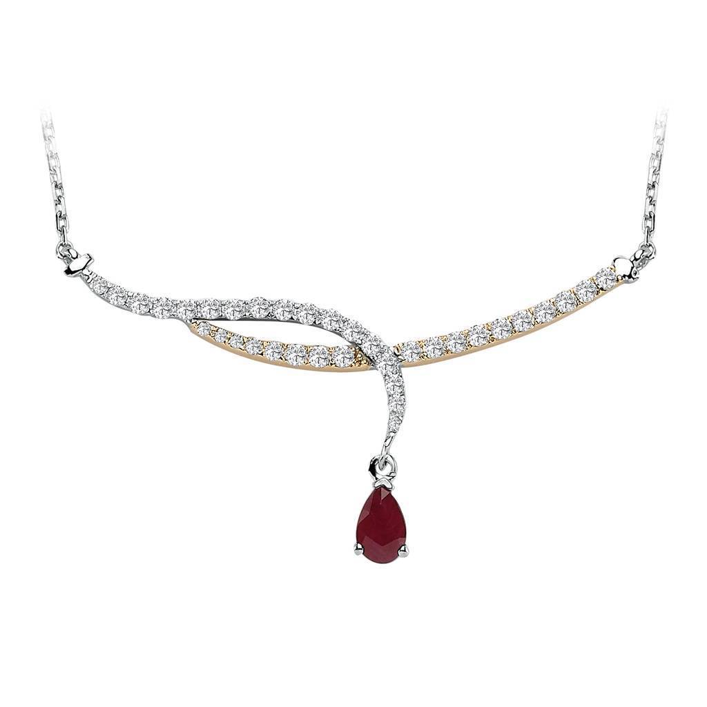 Diamond and Drop Ruby Eden Necklace