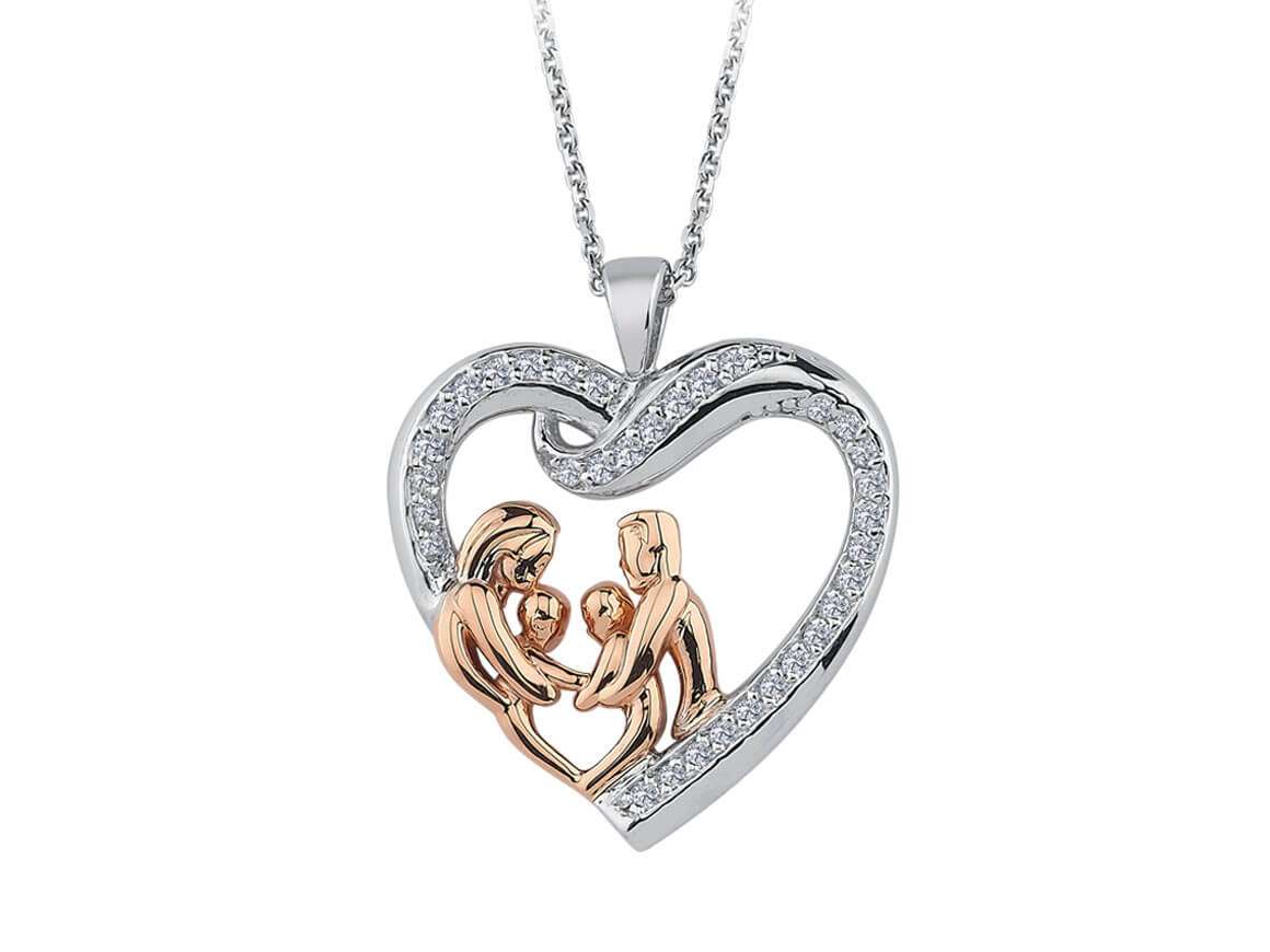 Collier Coeur Mère Diamant