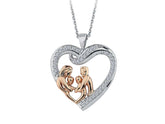 Diamond Mother Heart Necklace