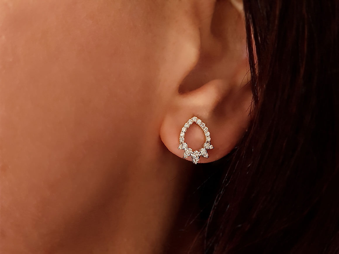 Diamond Sun Disc Earrings