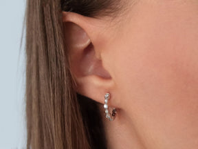 Diamond Grain Hoop Earrings