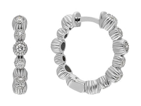Diamond Grain Hoop Earrings