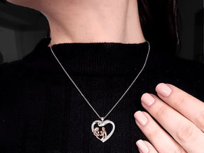 Diamond Mother Heart Necklace