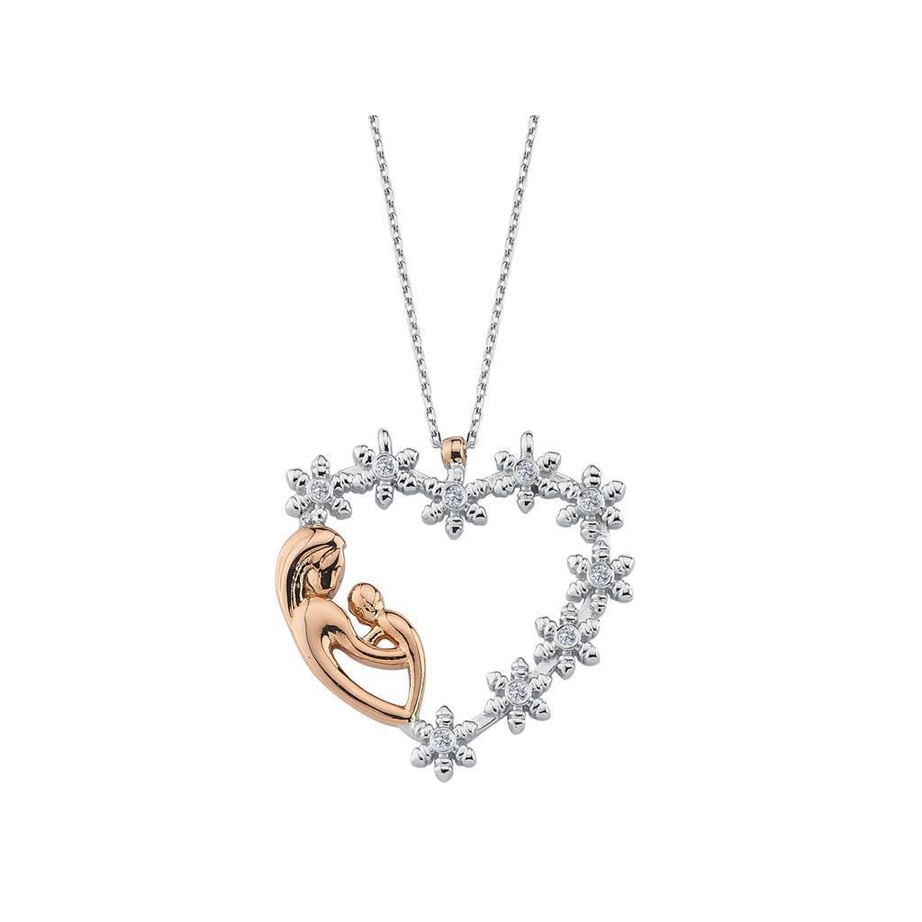 Collier Coeur Mère Diamant