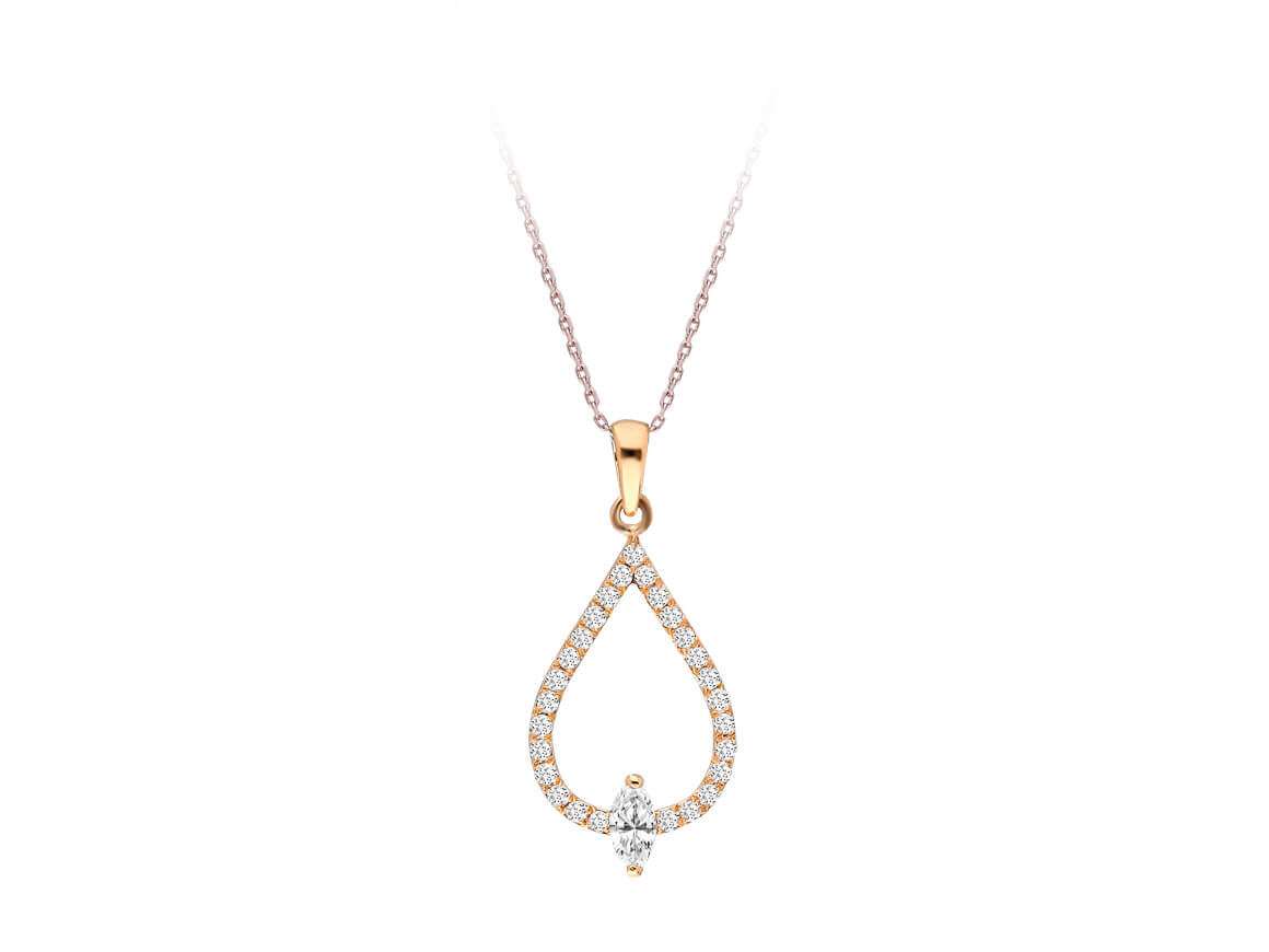 Marquise Diamond Drop Necklace