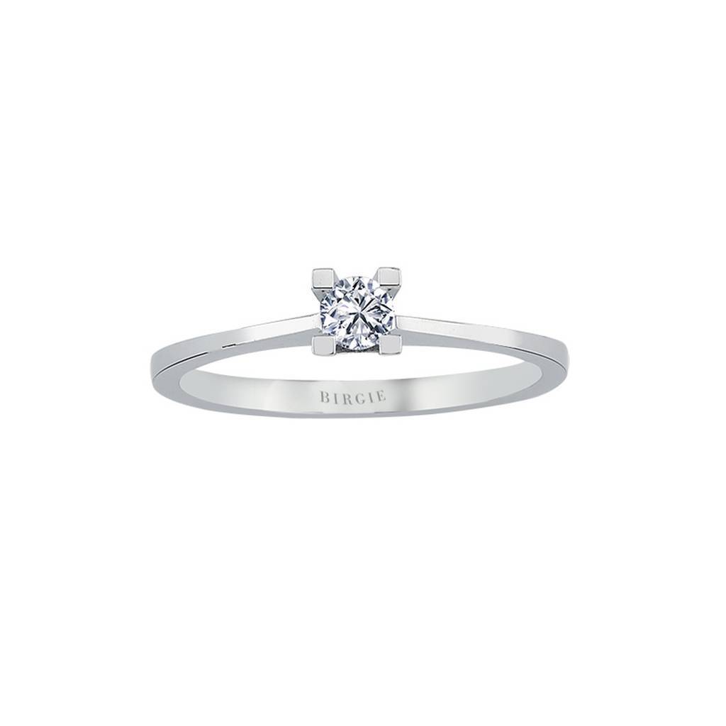 Bague solitaire diamant couleur G 0,15 carat
