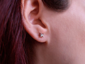 Boucles d'oreilles solitaires diamant 0,10 carat