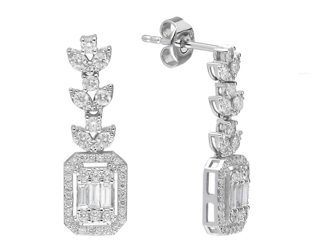 Diamond Baguette Stud Earrings