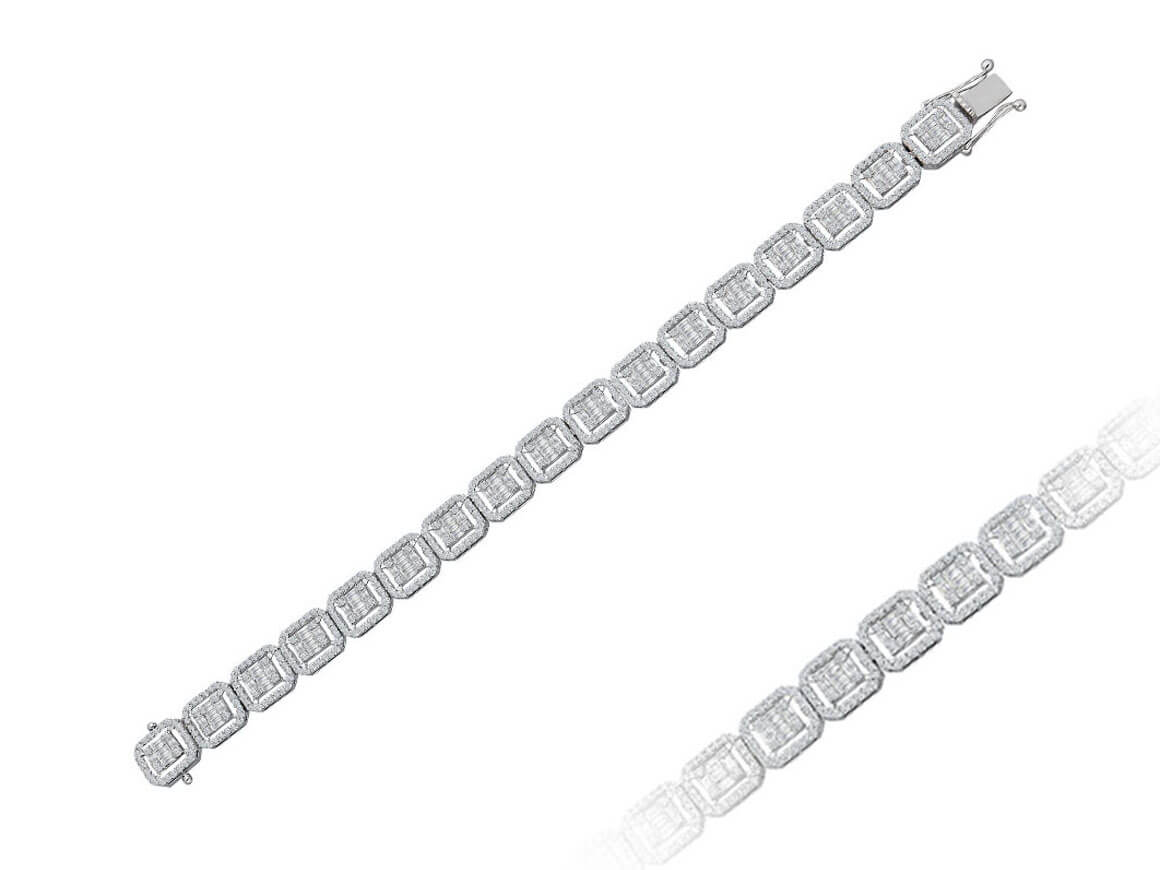 Bracelet diamant baguette