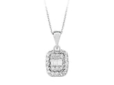 0.16 carat diamond baguette necklace