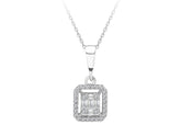 0.21 carat diamond baguette necklace
