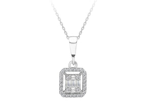 0.21 carat diamond baguette necklace