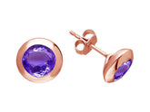 Amethyst Solitaire Stud Earrings