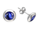 Sapphire Solitaire Stud Earrings