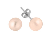 Modern Pink Pearl Stud Earrings