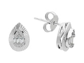 Diamond Baguette Waterdrop Stud Earrings