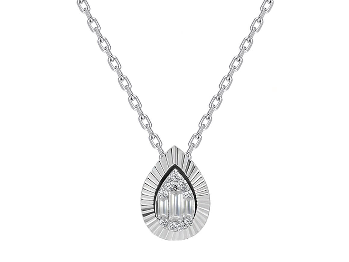 Baguette Diamond Waterdrop Necklace