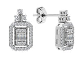 Boucles d'oreilles tiges baguette diamant light path