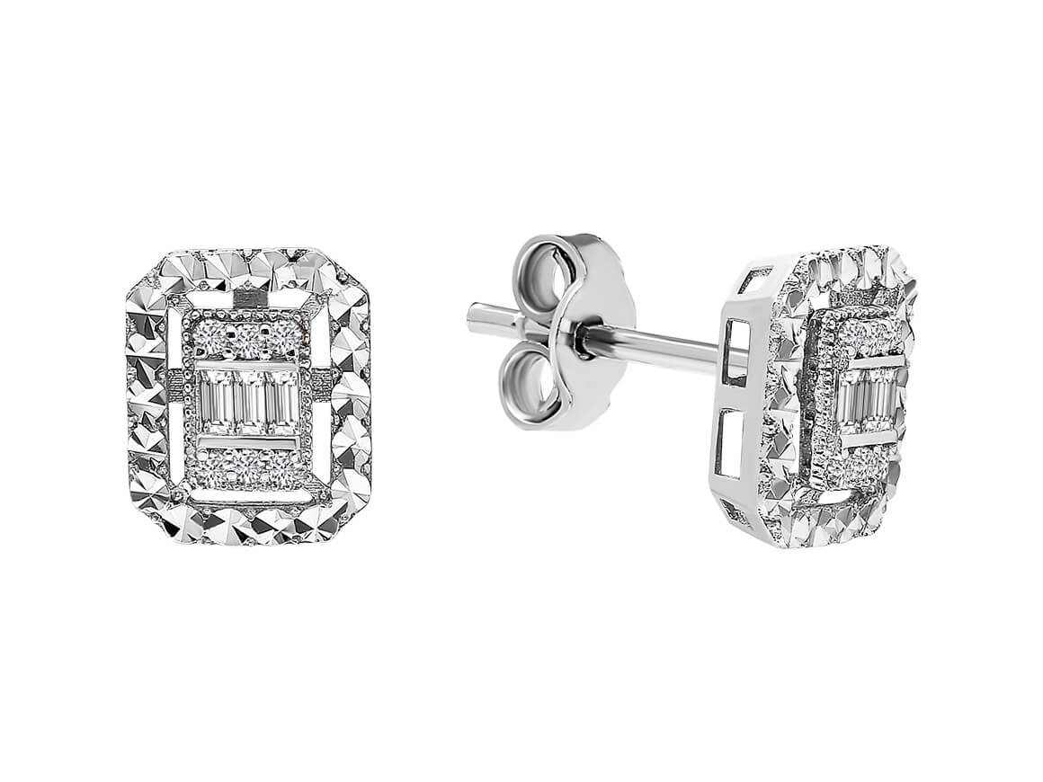 Diamond Baguette Stud Earrings