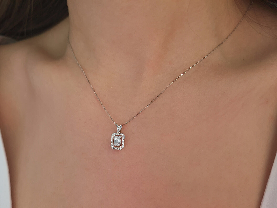 Diamond Baguette Necklace