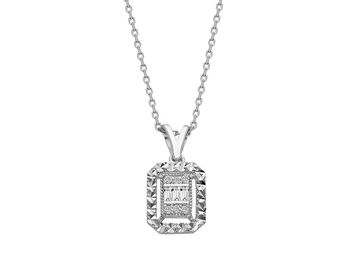 Diamond Baguette Necklace