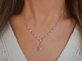 Collier Tennis Diamant Baguette
