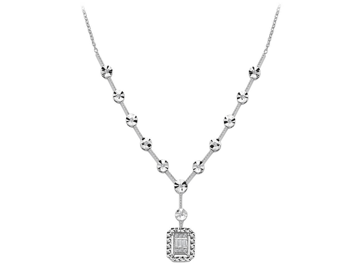 Baguette Diamond Tennis Necklace