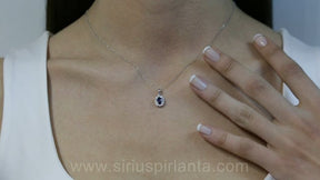 Collier diamant et saphir ovale
