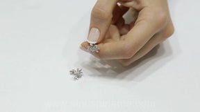 Diamond Flower Stud Earrings