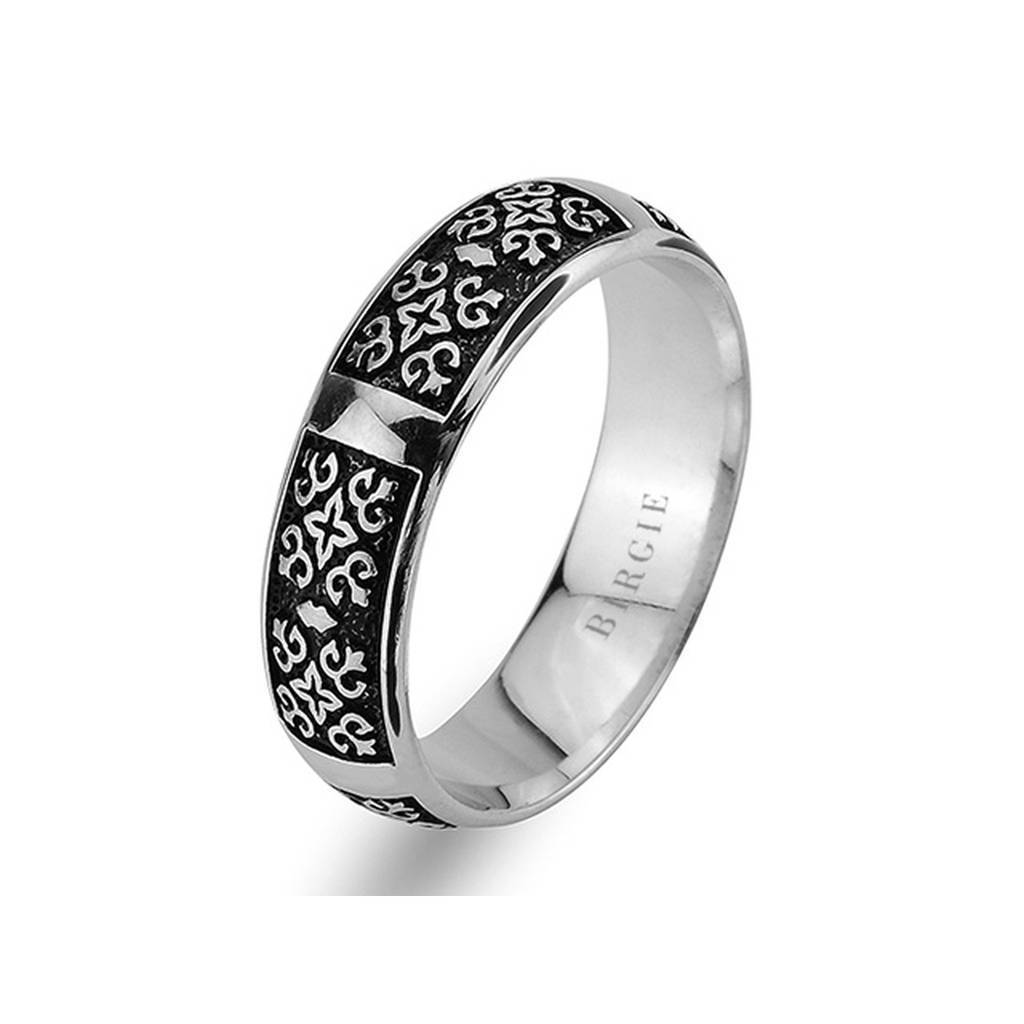 Alliance en or blanc au design celtique