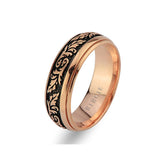 Alliance en or rose motif jacinthe