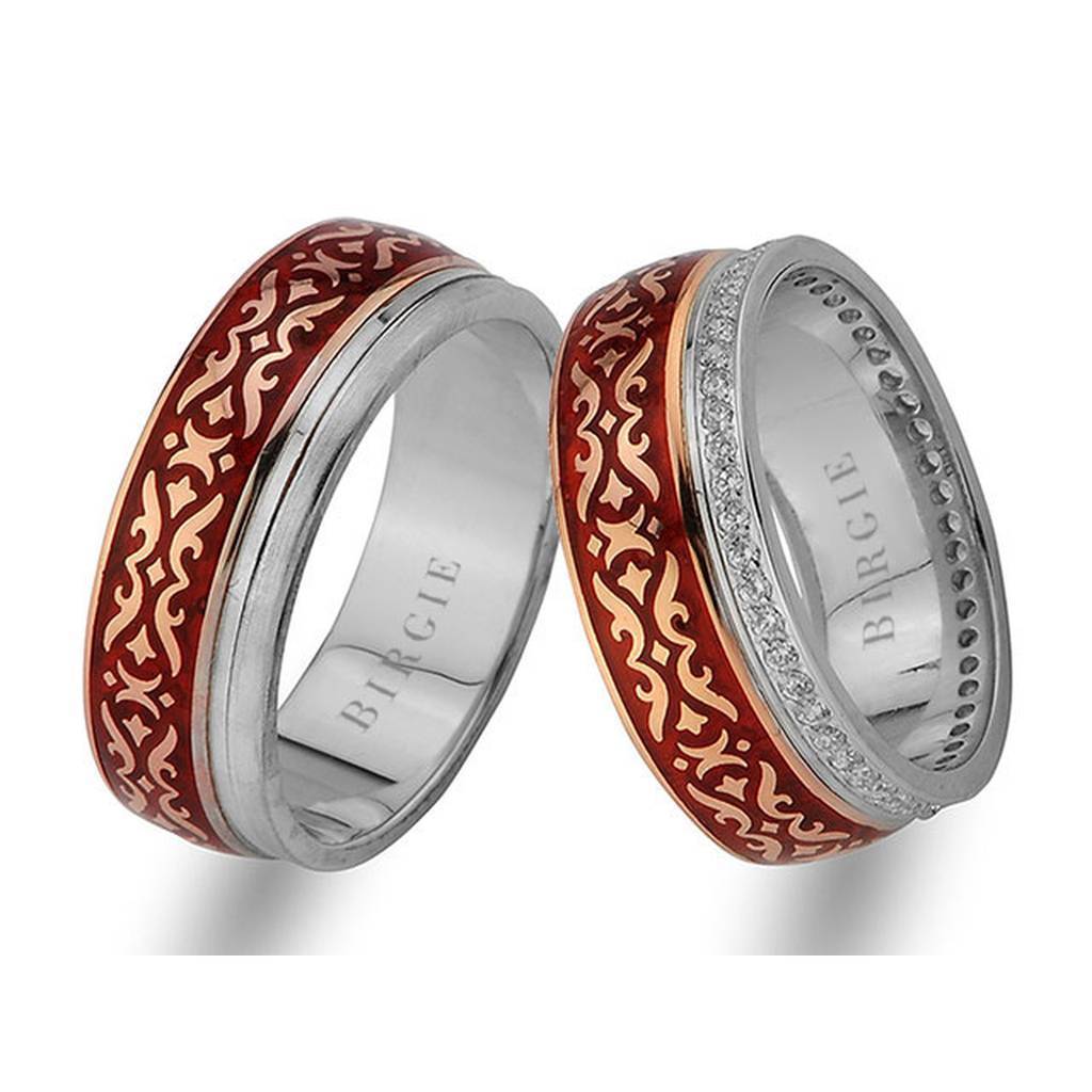 Phrygian Design Rose Gold Wedding Band w/ Diamonds