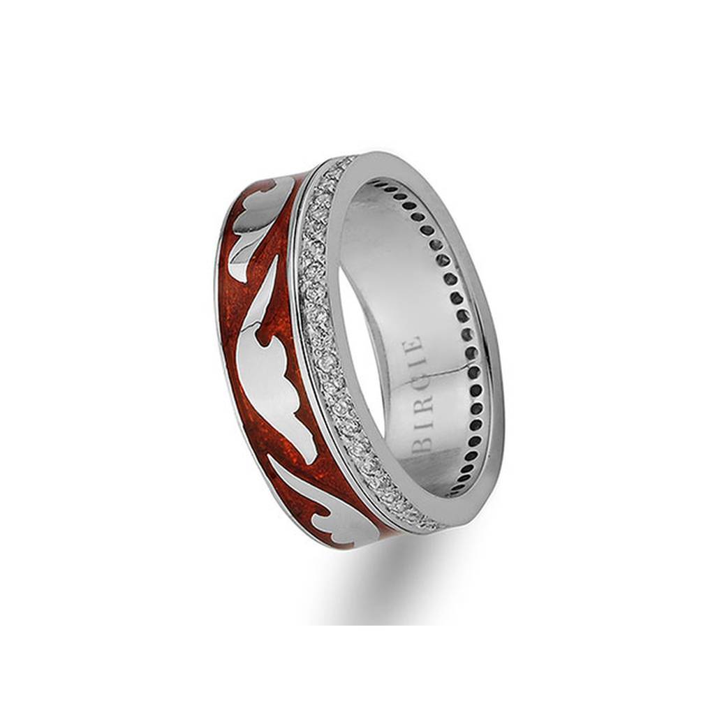 Alliance en or blanc au design élégant avec diamants