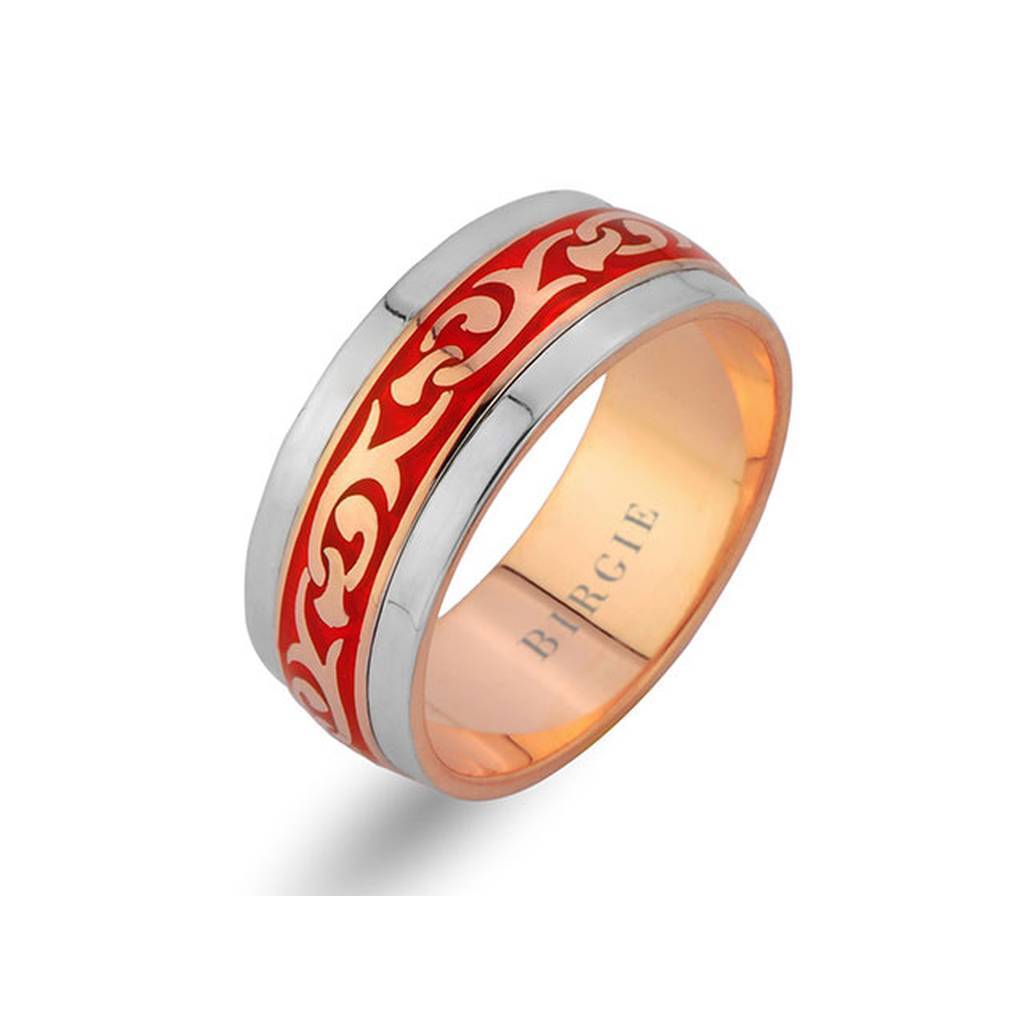 Floral Design Rose Gold Wedding Band