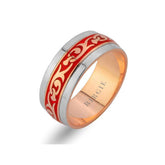 Floral Design Rose Gold Wedding Band