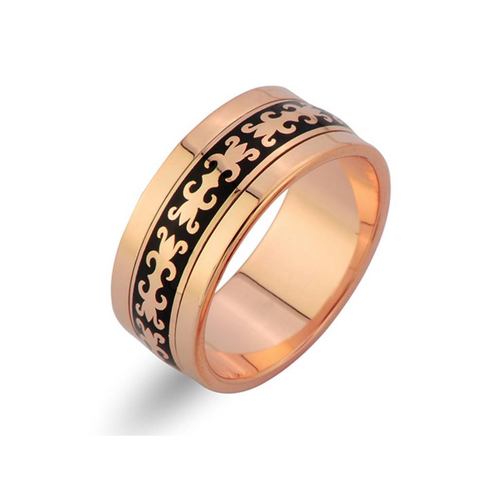 Alliance en or rose de conception byzantine