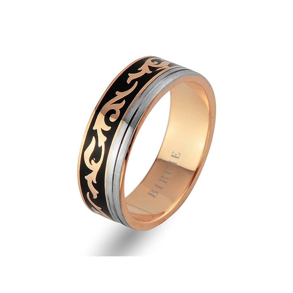 Floral Design Rose Gold Wedding Band