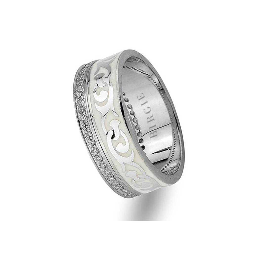 Alliance élégante en or blanc avec diamants