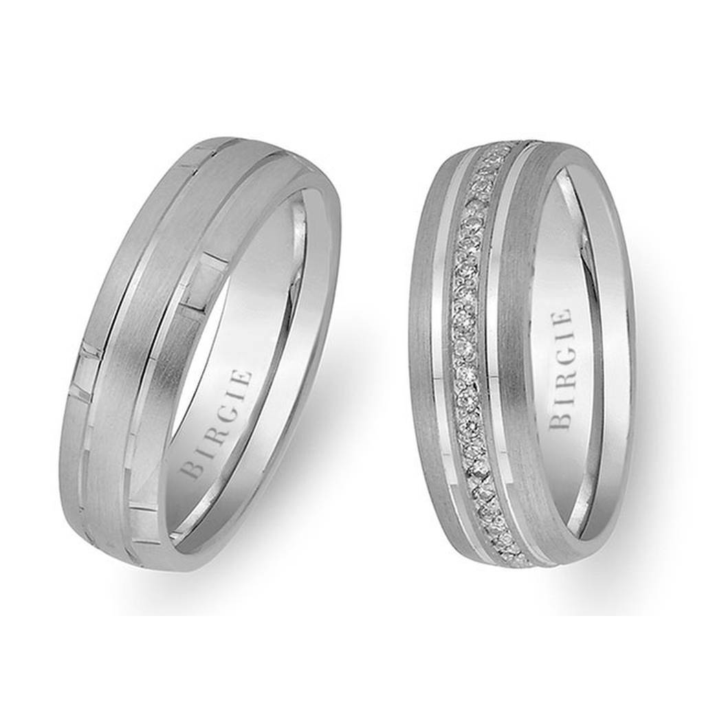 Alliance Horizon Design en or blanc avec diamants