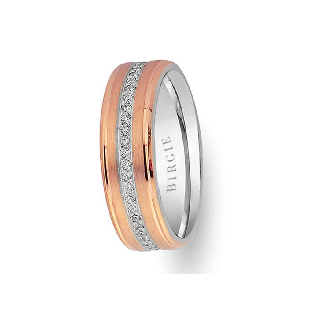 Rose Gold Wedding Band w/ Diamonds