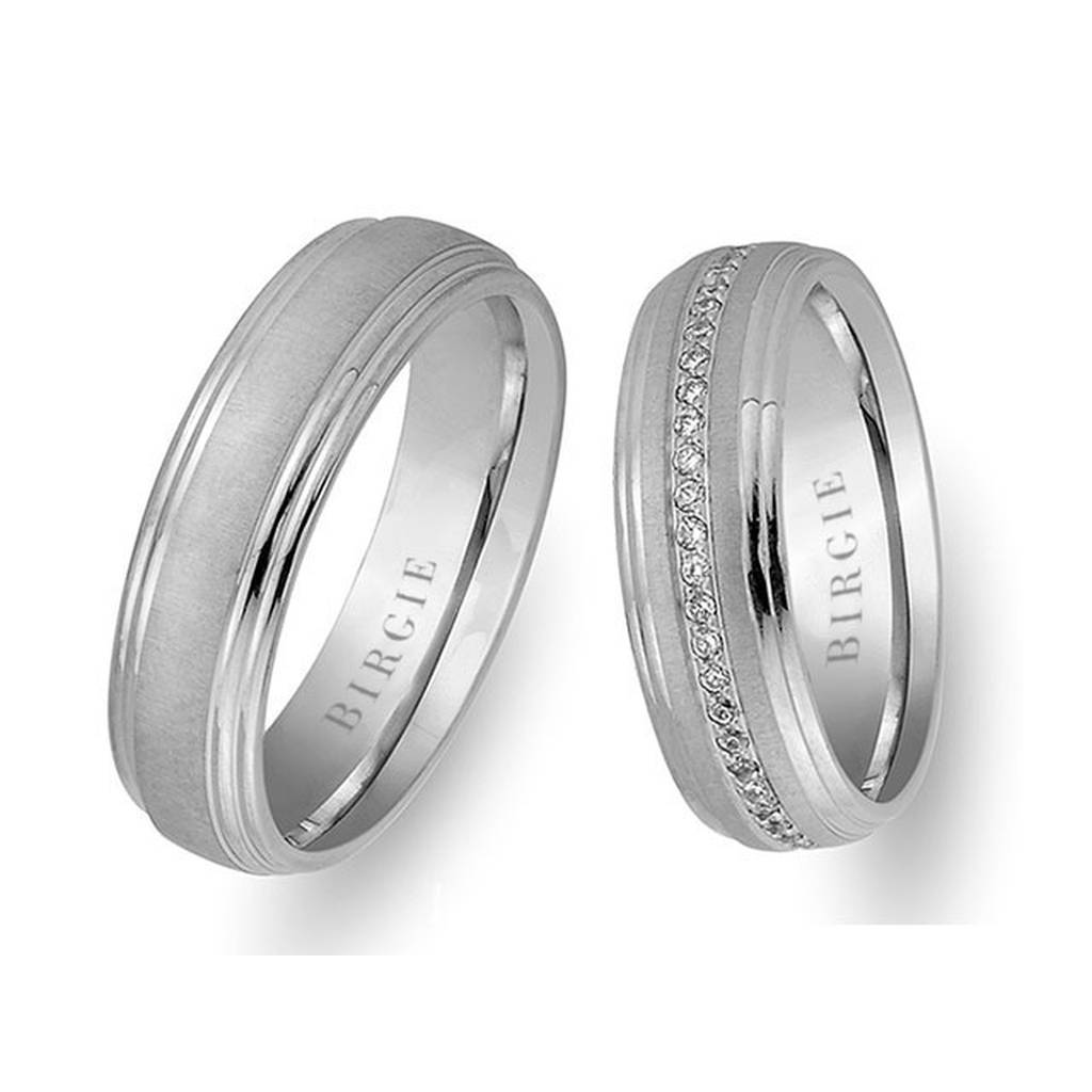 White Gold Wedding Band w/ Diamonds
