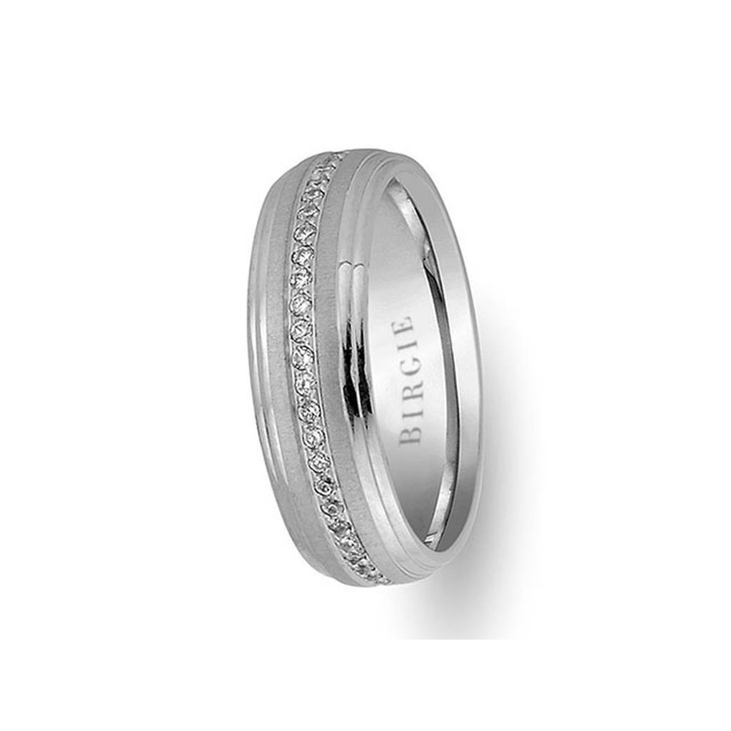 White Gold Wedding Band w/ Diamonds
