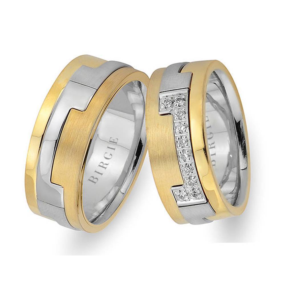 Alliance Pablo Design en or blanc et jaune poncé avec diamants