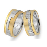 Alliance Pablo Design en or blanc et jaune poncé avec diamants
