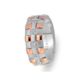 Argento Design White and Rose Gold Wedding Band w/ Diamonds