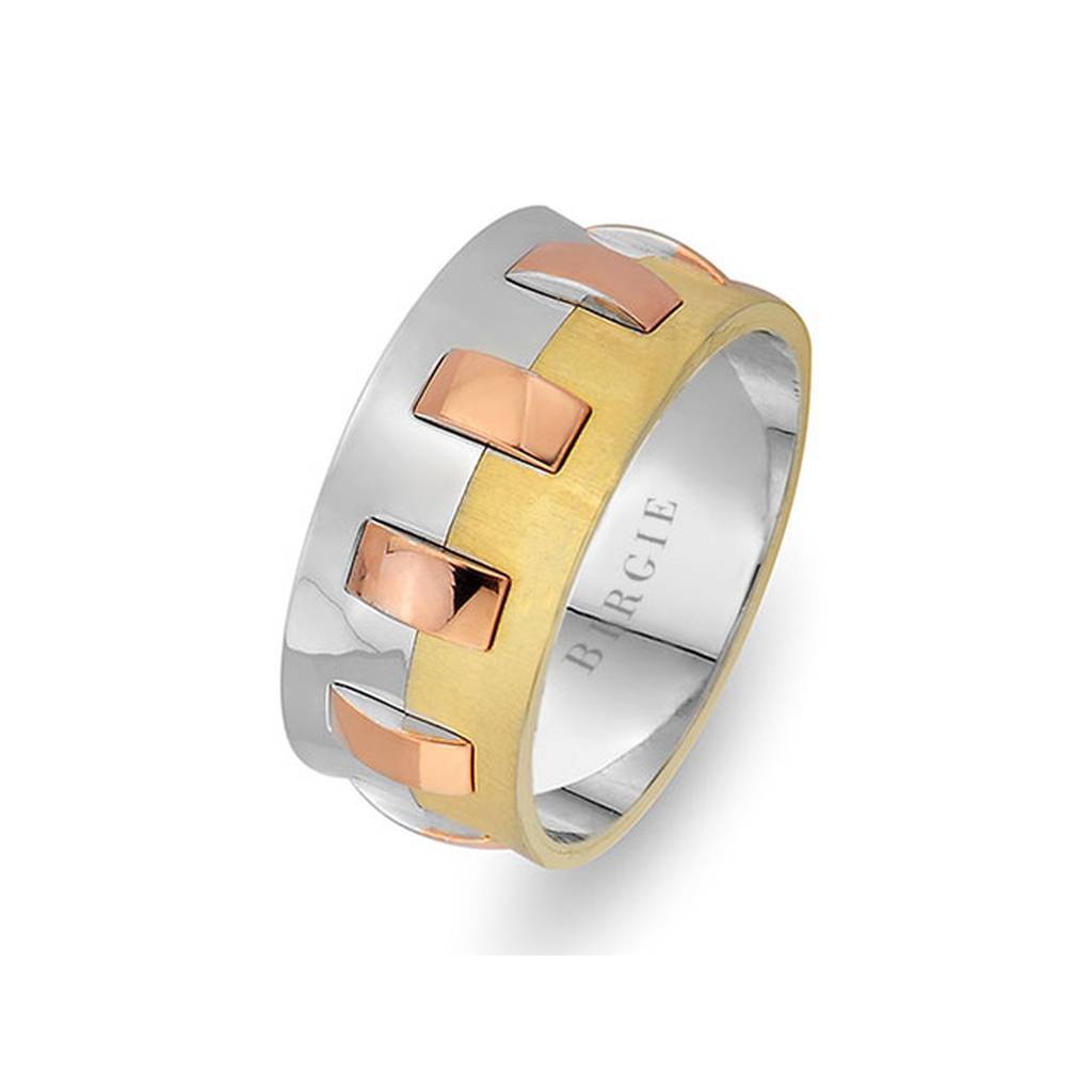 Alliance Riley Design en or blanc, jaune et rose
