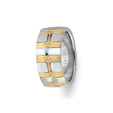 Alliance de cavalerie en or blanc et jaune avec diamants
